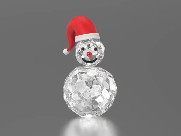 3D illustration diamond or ice snowman in the Christmas Santa Cl — Stock Photo, Image