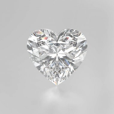 3D illüstrasyon kalp elmas taş