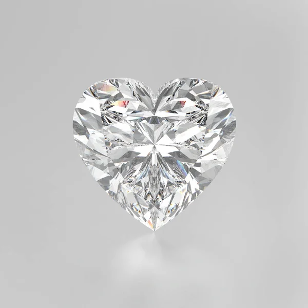 Illustration 3D coeur diamant pierre — Photo