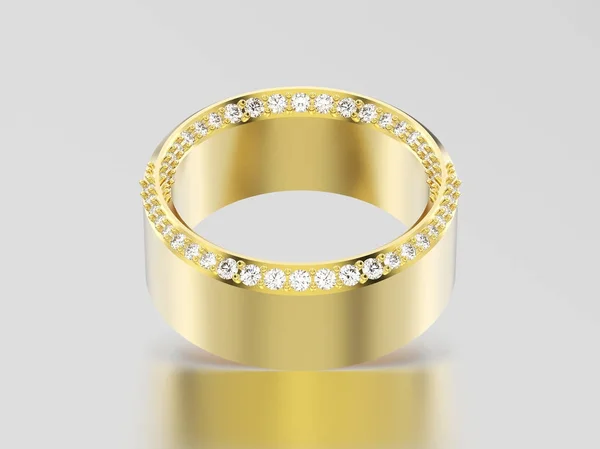 3D illustratie geel gouden elegante illusie decoratieve diamant — Stockfoto