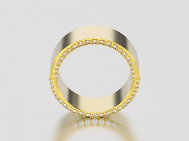 3D resimde sarı altın zarif yanılsama dekoratif elmas 