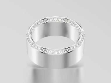 3D resimde beyaz altın veya gümüş zarif yanılsama dekoratif