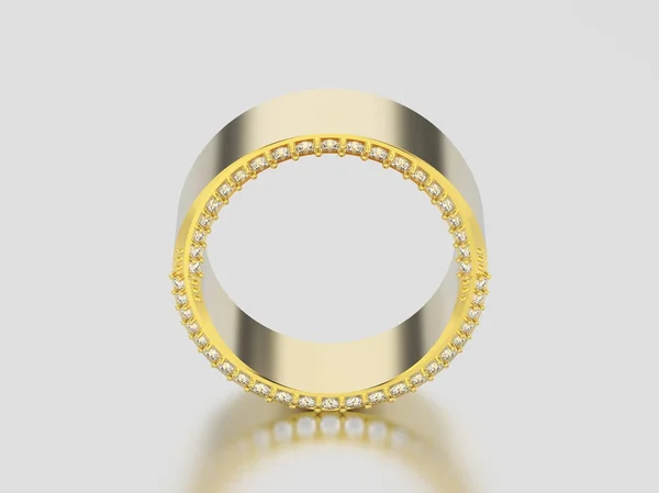 3D иллюстрация желтое золото элегантный иллюзионный декоративный алмаз — стоковое фото