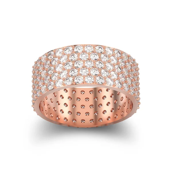 3D απεικόνιση απομονωμένη rose gold εμπλοκή ΠΑΒΕ ρύθμιση με — Φωτογραφία Αρχείου