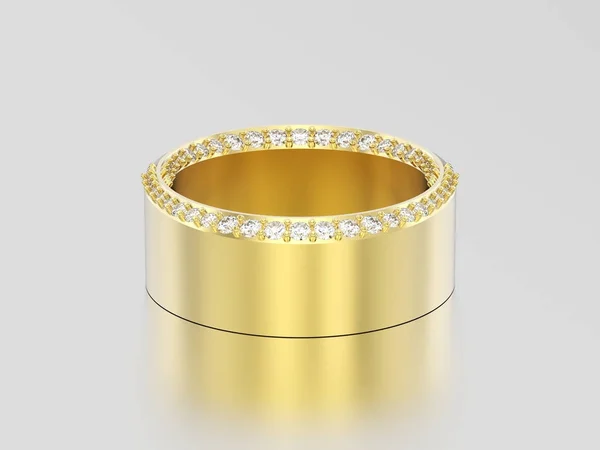3d 그림 노란색 골드 우아한 환상 장식 다이아몬드 — 스톡 사진
