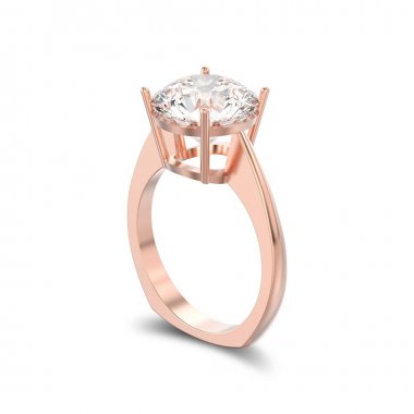 3D illüstrasyon izole gül altın nişan euro stili halka wi