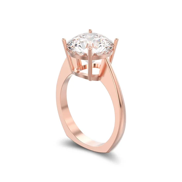 3D ilustracja na białym tle róży złoty zaręczynowy euro styl pierścień wi — Zdjęcie stockowe