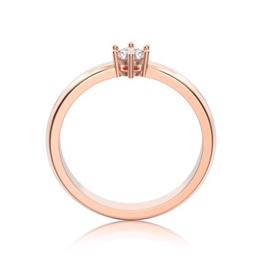 3D illüstrasyon izole gül altın geleneksel solitaire nişan