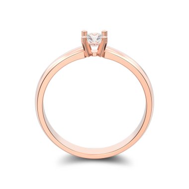 3D illüstrasyon izole gül altın geleneksel solitaire nişan