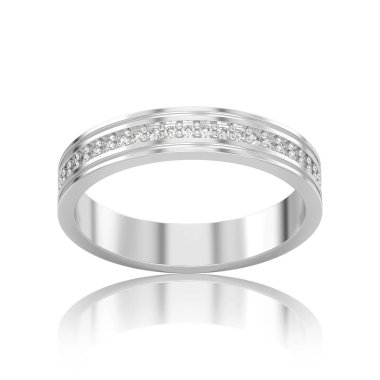 3D illüstrasyon izole beyaz altın veya gümüş nişan düğün