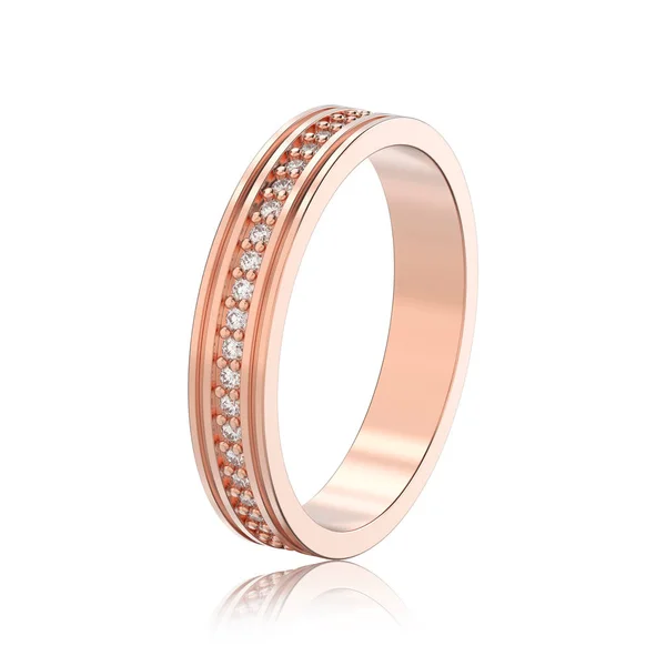3D иллюстрация изолированные розовое золото помолвка бриллиант обручальное кольцо — стоковое фото