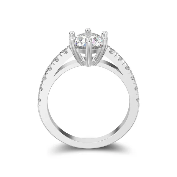 3D illustration isolerade vitt guld eller silver solitaire engageme — Stockfoto