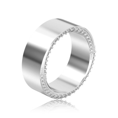 3D illüstrasyon izole beyaz altın veya gümüş zarif yanılsama d