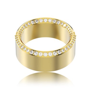 3D illüstrasyon izole sarı altın zarif yanılsama dekoratif