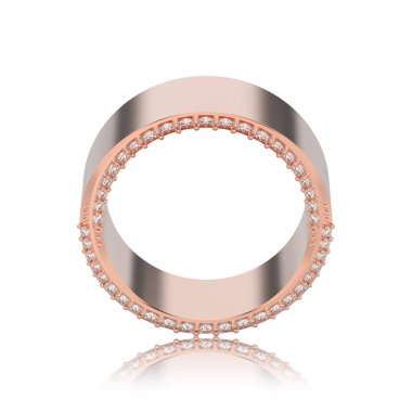 3D illüstrasyon izole gül altın zarif yanılsama dekoratif d