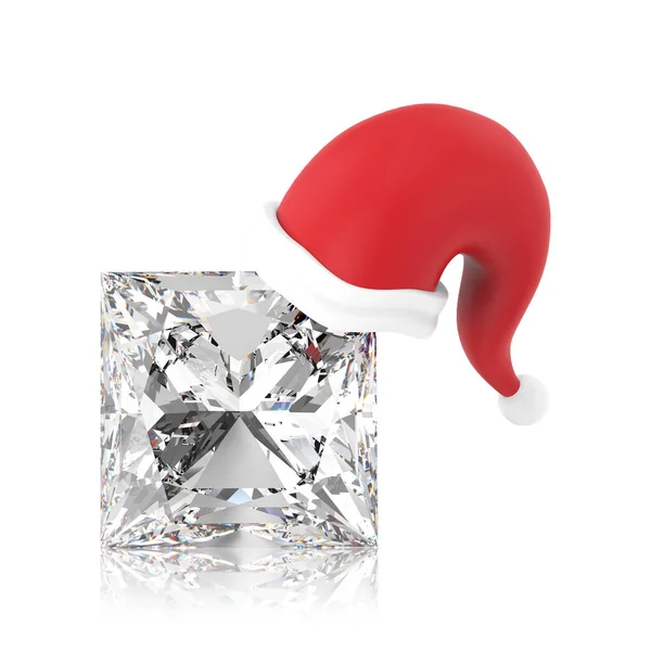 3D illustration princess diamond stone in the Christmas Santa Cl — Stock Photo, Image