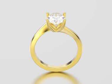 3D resimde sarı altın nişan yanılsama yüzük zekâ bükülmüş