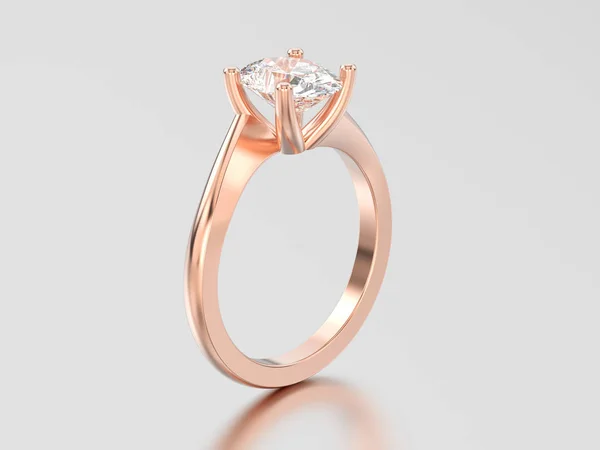 3d Illustration Roségold Verlobungsillusion gedrehter Ring mit — Stockfoto