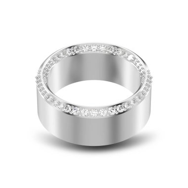 3D illüstrasyon izole beyaz altın veya gümüş zarif yanılsama d