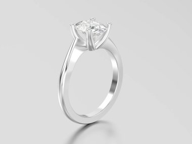 3D resimde beyaz altın veya gümüş nişan yanılsama twiste