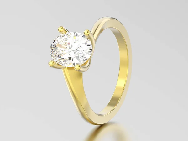 Ilustración 3D oro amarillo compromiso ilusión retorcido ingenio anillo —  Fotos de Stock