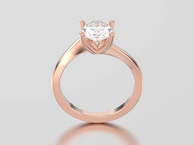 3D çizim gül altın nişan yanılsama yüzükle bükülmüş 