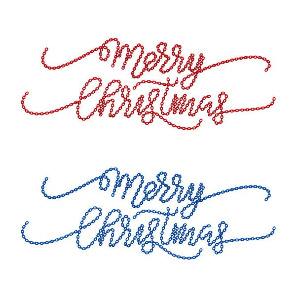 3D illustration isolated two Merry Christmas words from the blue — Stock Photo, Image