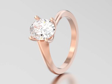 3D çizim gül altın nişan yanılsama yüzükle bükülmüş 