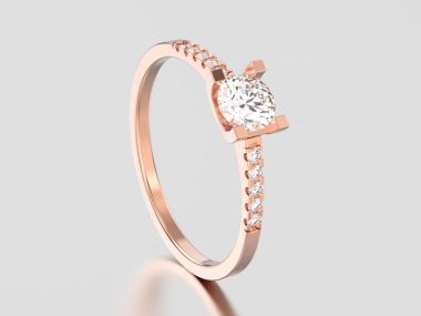 3D çizim d yüzükle kesim şekli yuvarlak altın nişan gül