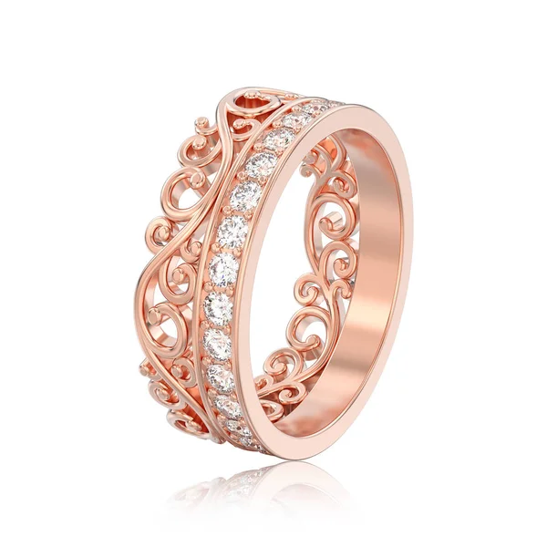 3D-s illusztráció elszigetelt rose gold díszítő korona diadem diamo — Stock Fotó