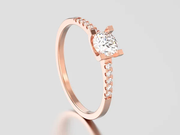 3D απεικόνιση rose gold δέσμευση γύρο σχήμα κομμένα δαχτυλίδι με d — Φωτογραφία Αρχείου