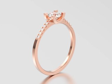 3D çizim d yüzükle kesim şekli yuvarlak altın nişan gül