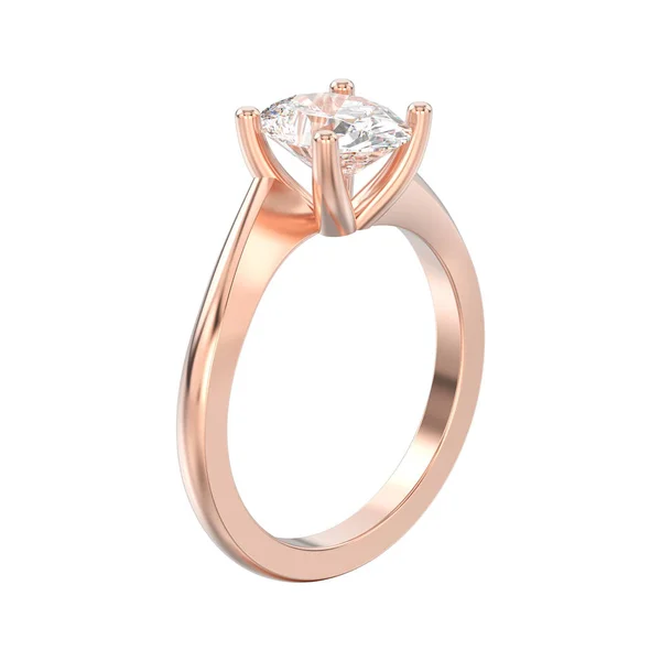 3D illustration isolated rose gold engagement illusion twisted r — Stock Photo, Image