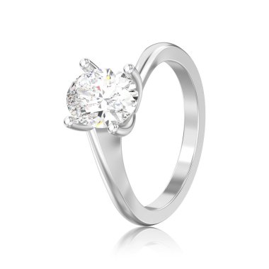 3D illüstrasyon izole beyaz altın veya gümüş nişan illusio