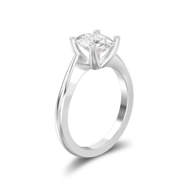 3D illüstrasyon izole beyaz altın veya gümüş nişan illusio