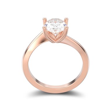 3D illüstrasyon izole gül altın nişan bükülmüş yanılsama r