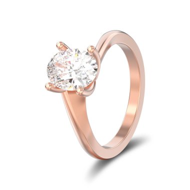 3D illüstrasyon izole gül altın nişan bükülmüş yanılsama r