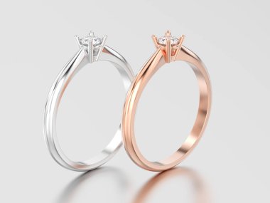 3D resimde iki yükseldi ve bu yüzden altın veya gümüş geleneksel beyaz