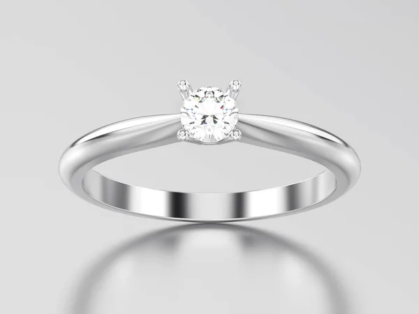 Illustration 3D or blanc ou argent solitaire traditionnel engag — Photo