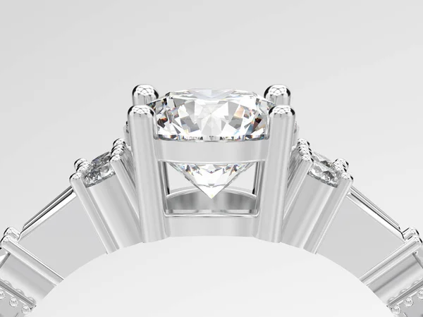 3D ілюстрація крупним планом біле золото або срібний собор алмаз — стокове фото