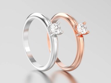 3D resimde iki yükseldi ve bu yüzden altın veya gümüş geleneksel beyaz