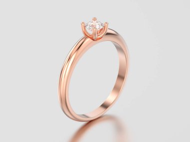 3D çizim gül altın geleneksel solitaire nişan diamo