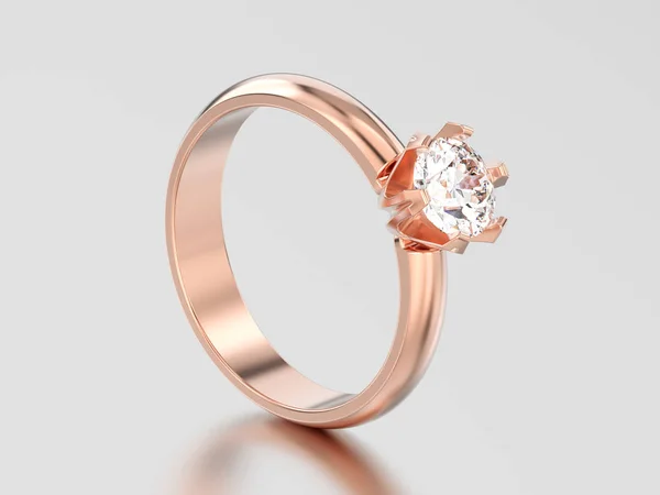 3D-s illusztráció rose gold hagyományos pasziánsz elkötelezettség diamo — Stock Fotó