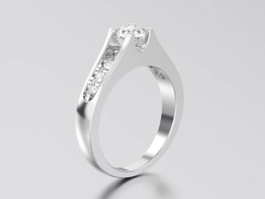 3D resimde beyaz altın veya gümüş dekoratif nişan weddi