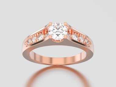 3D çizim altın dekoratif nişan düğün elmas gül 