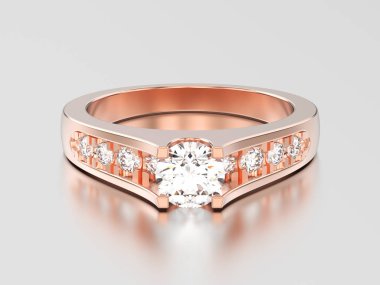 3D çizim altın dekoratif nişan düğün elmas gül 