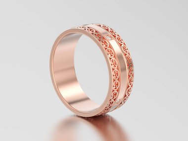 3D çizim dekoratif alyans RI oyma altın gül