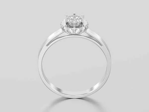 Απεικόνιση Λευκό Χρυσό Ασημένιο Φωτοστέφανο Στεφάνη Άνοιγαν Διαμαντένιο Δαχτυλίδι Ένα — Φωτογραφία Αρχείου