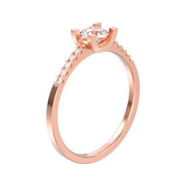 3D illüstrasyon izole gül altın nişan RI kes şekil