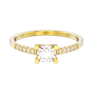 şekli kesme 3d illüstrasyon izole sarı altın nişan yuvarlak 